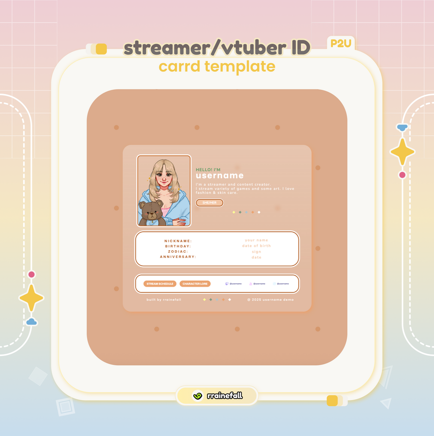 streamer/vtuber ID carrd